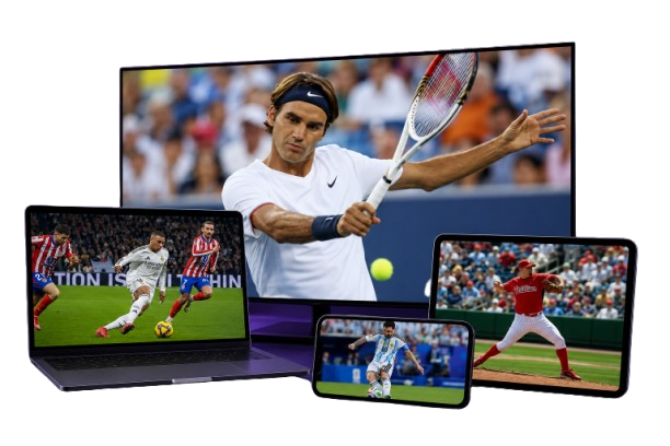 Live sports shown across television, tablet, phone and laptop